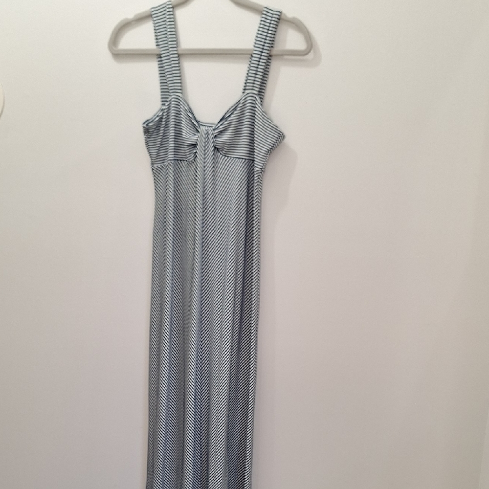Max Studio Navy and White Striped Dress Size M